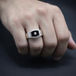 Rectangular Halo Signet Ring