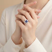 Blue Stone Rotating Floral Statement Ring