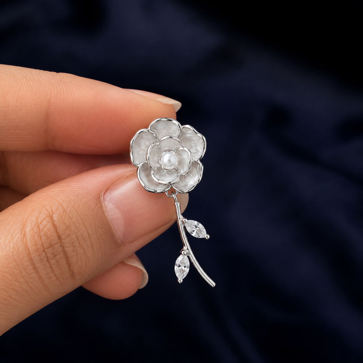 Floral Pearl Drop Earrings