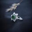 Green Stone Rotating Floral Ring