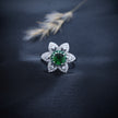 Green Stone Rotating Floral Ring