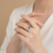 Green Stone Rotating Floral Ring