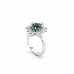 Silver Emerald Bloom Ring