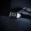 Rectangular Zircon Halo Enamel Ring