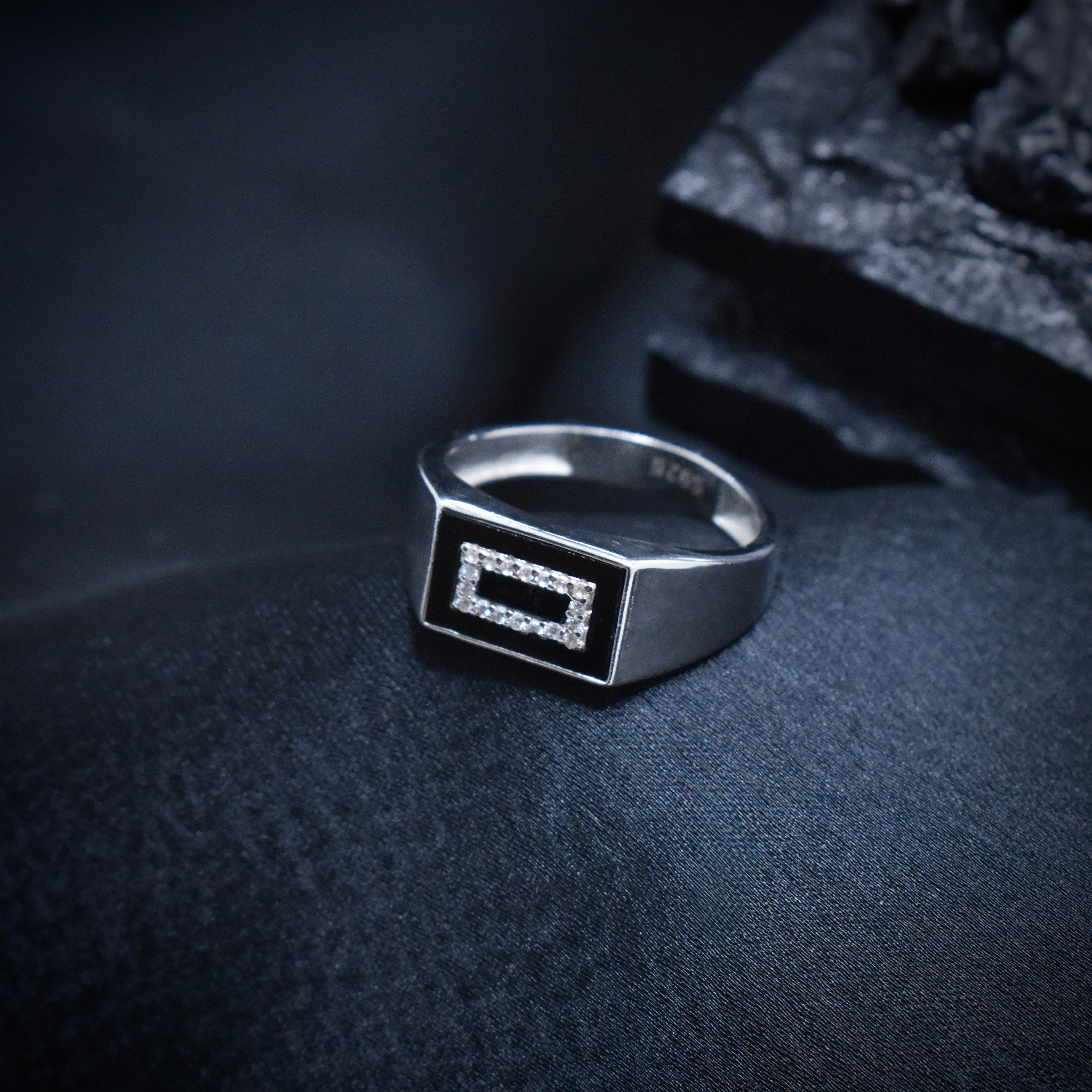 Silver Framed Square Ring