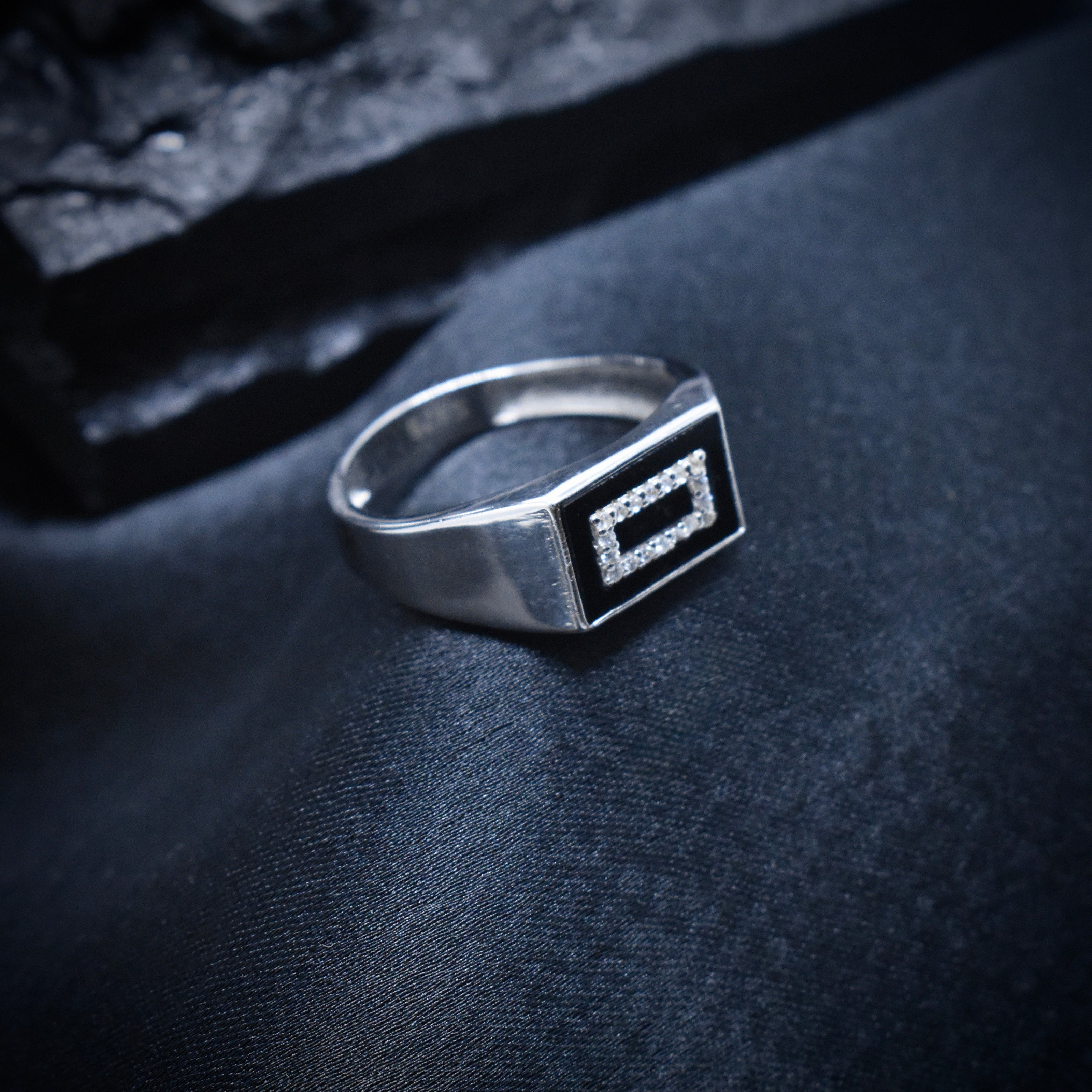 Silver Framed Square Ring