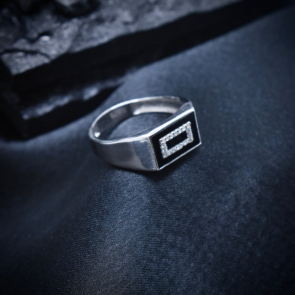 Silver Framed Square Ring