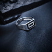 Rectangular Zircon Halo Enamel Ring