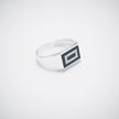 Rectangular Zircon Halo Enamel Ring