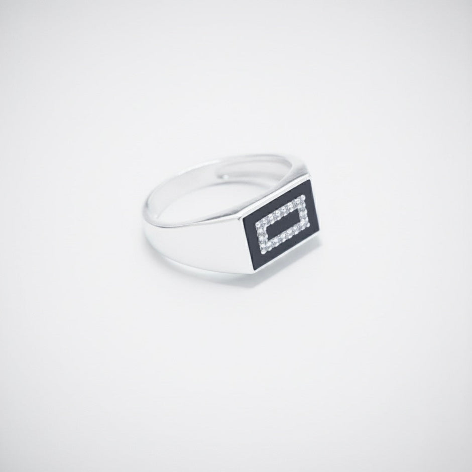 Silver Framed Square Ring