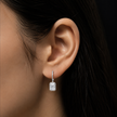 Rectangular Crystal Drop Earrings