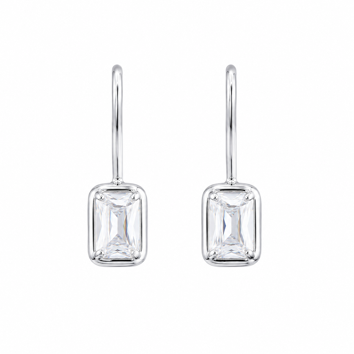 Rectangular Crystal Drop Earrings