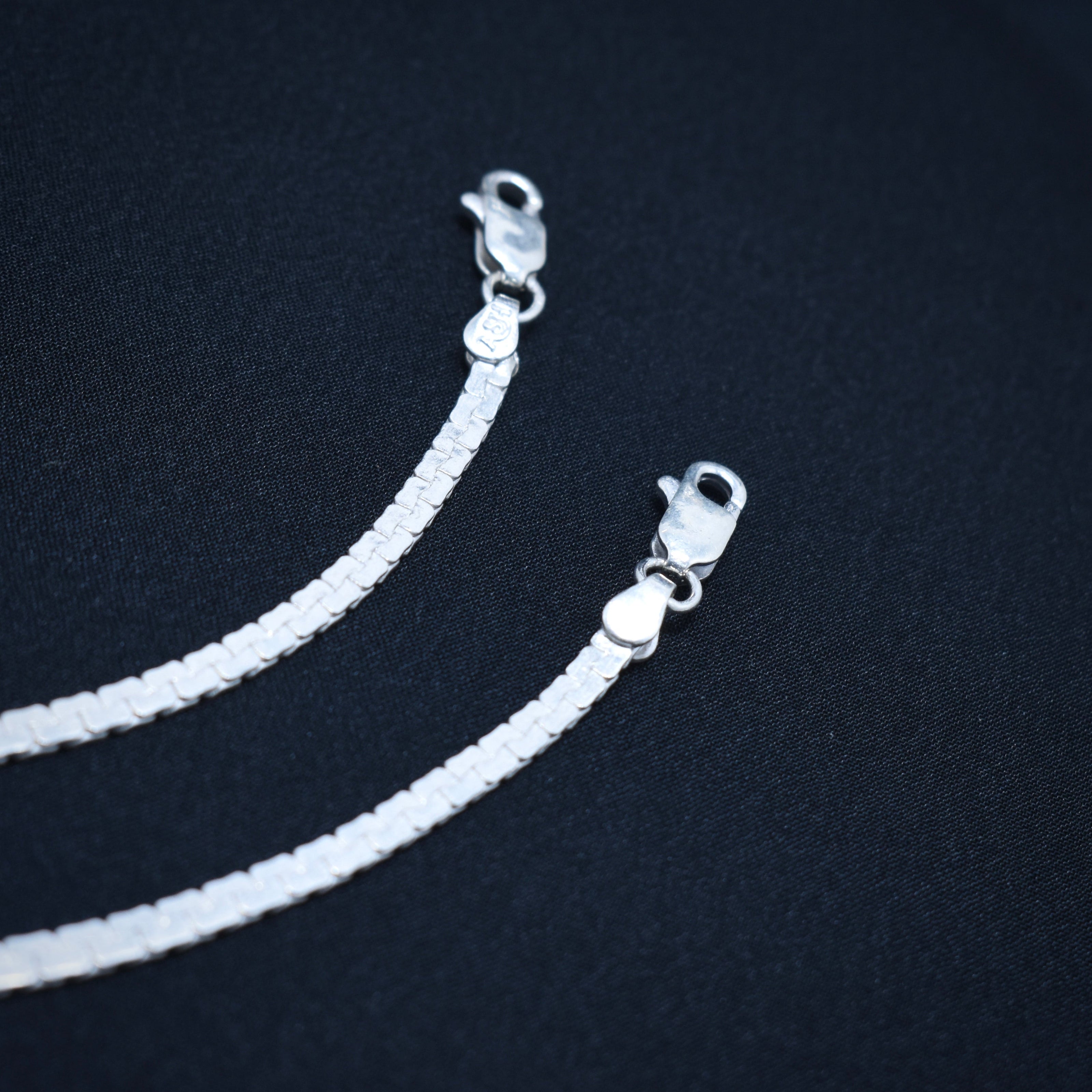 Plain Patterned Sterling Silver Anklet