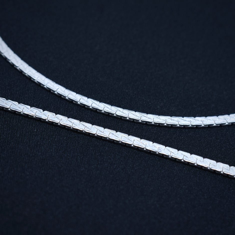 Plain Patterned Sterling Silver Anklet