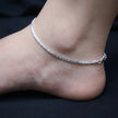 Plain Patterned Sterling Silver Anklet