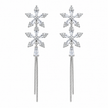 Double Floral Tassel Earrings