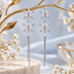 Double Floral Tassel Earrings