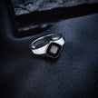 Silver Small Core Contrast Ring