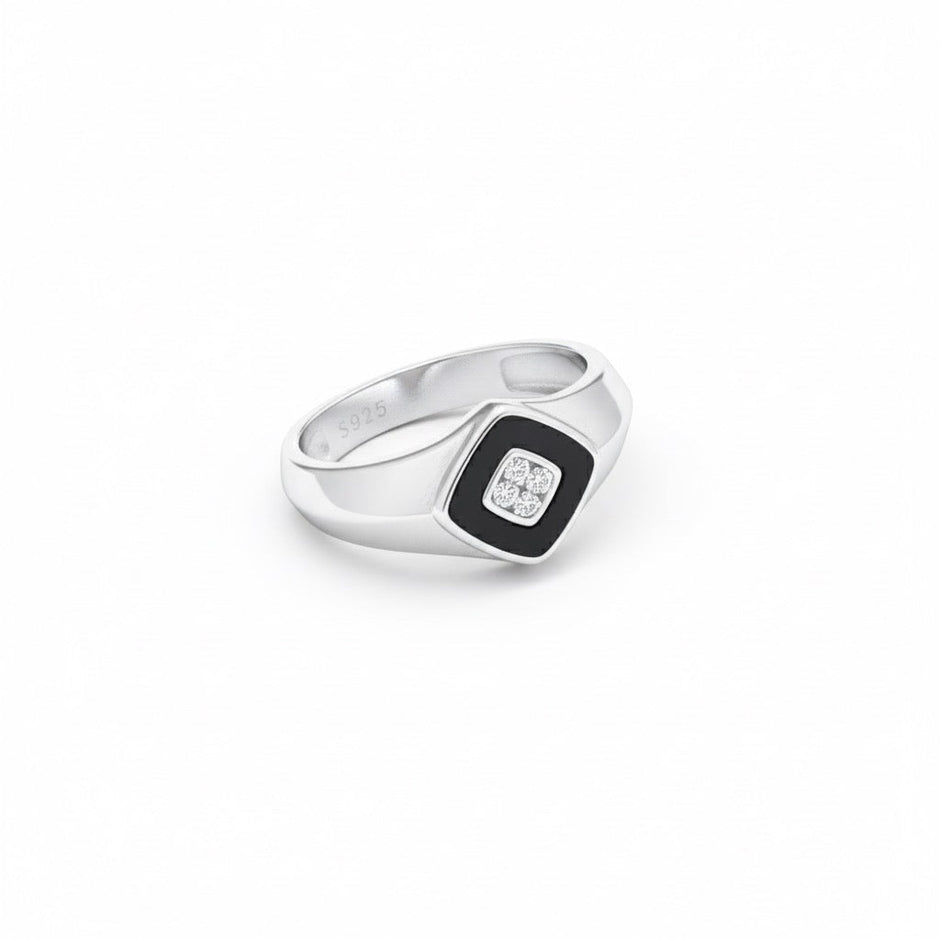 Silver Small Core Contrast Ring