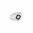 Geometric Square Halo Signet Ring