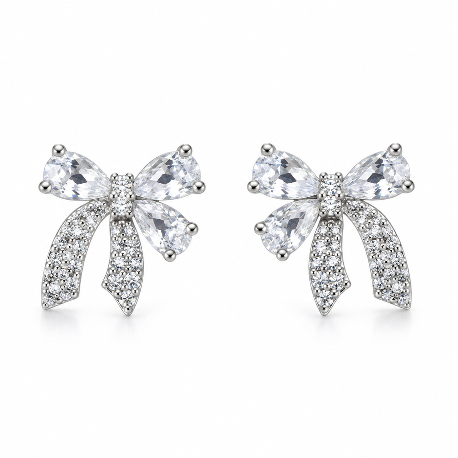 Crystal Bow Earrings