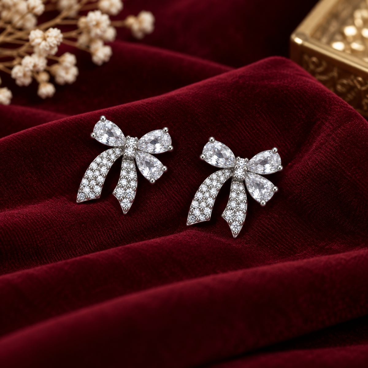 Crystal Bow Earrings