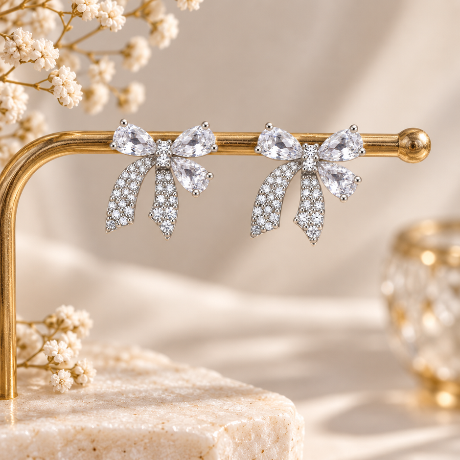 Crystal Bow Earrings
