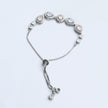 Dual Teardrop Motif Silver Bracelet