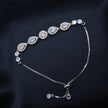 Dual Teardrop Motif Silver Bracelet