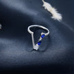 Silver Blue drop V-ring