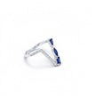 Silver Blue drop V-ring