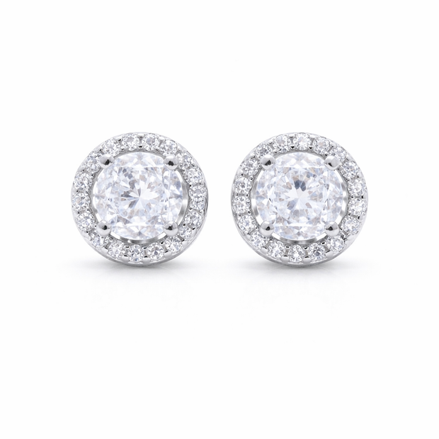 Brilliant Solitaire Classic Halo Studs