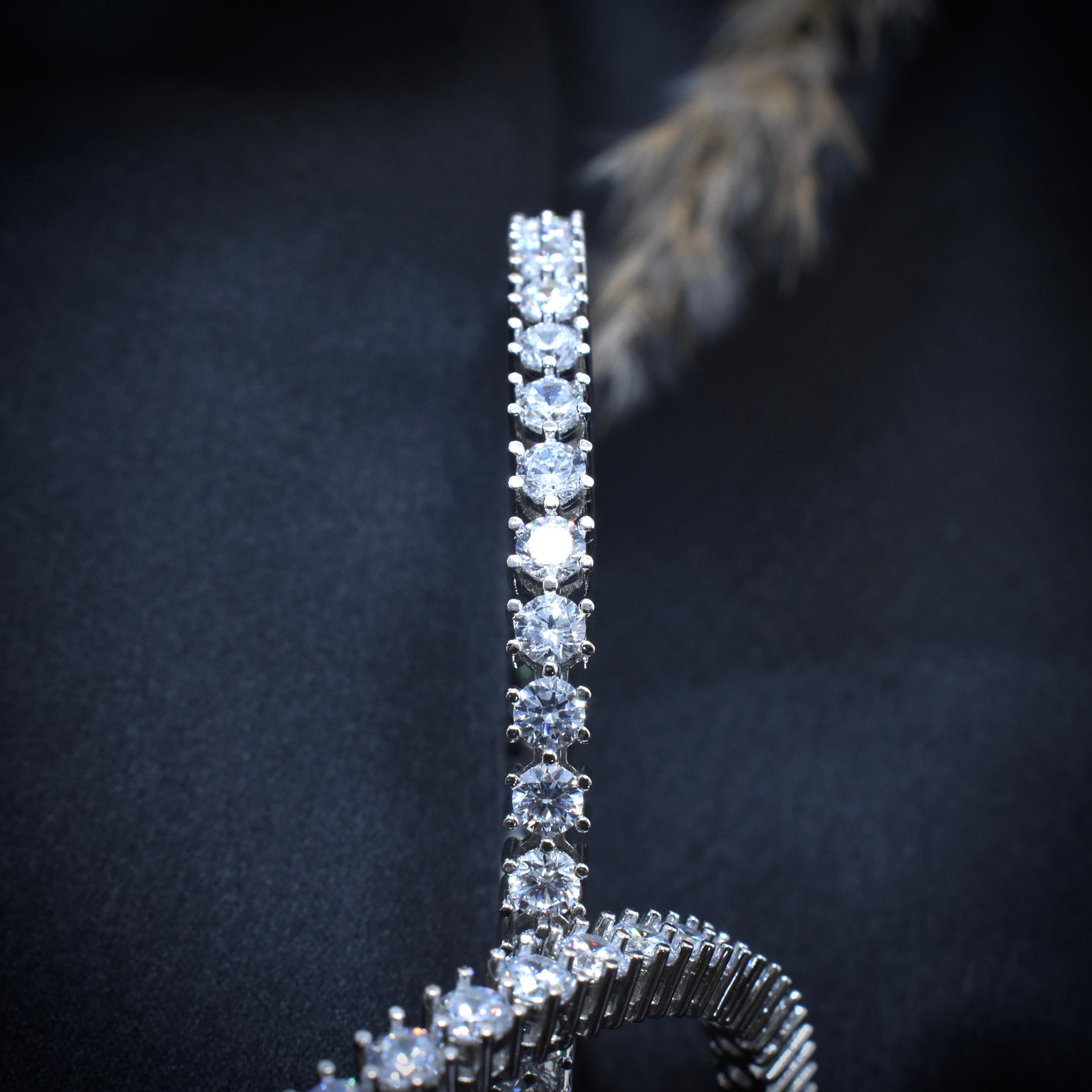 Crown Sparkle Silver Bangle Set