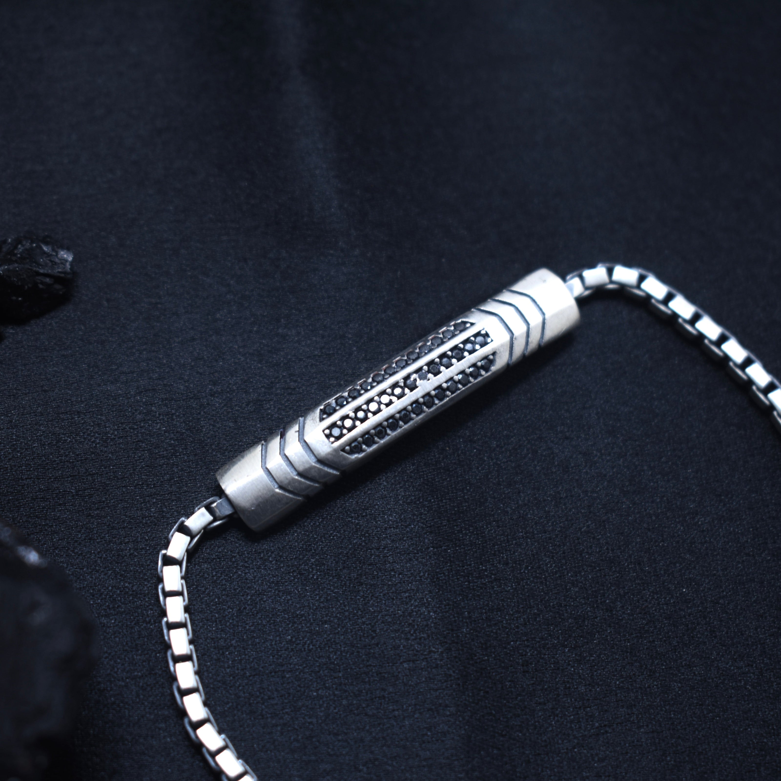 Barrel Centerpiece Sterling Silver Bracelet