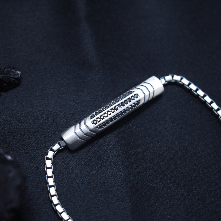 Barrel Centerpiece Sterling Silver Bracelet