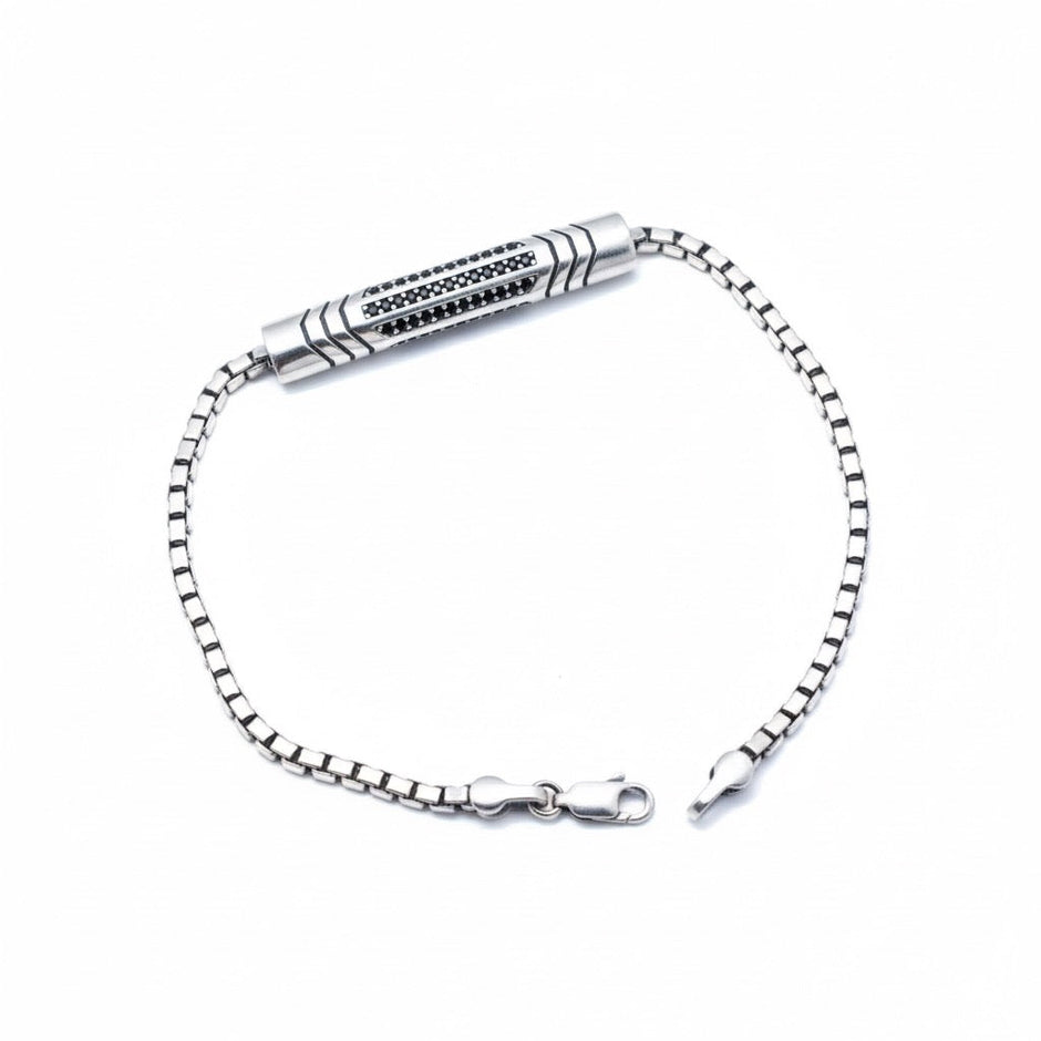 Barrel Centerpiece Sterling Silver Bracelet