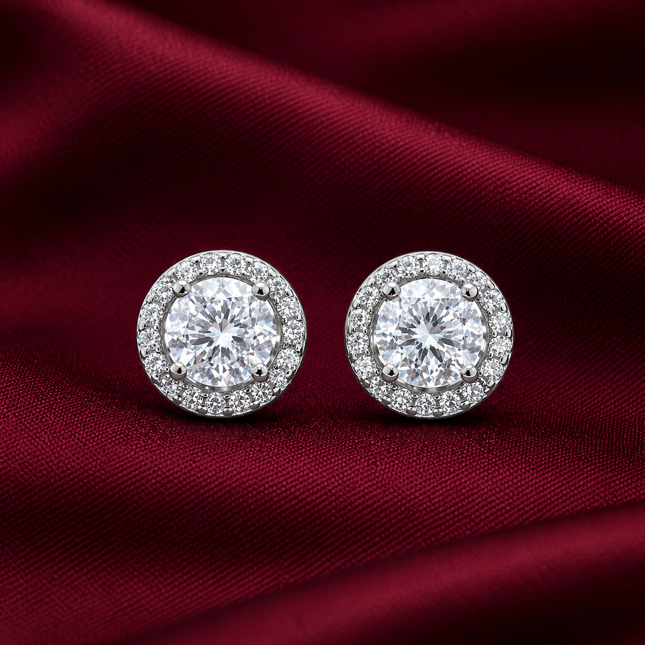 Brilliant Solitaire Classic Halo Studs