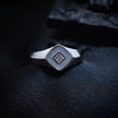 Mother of Pearl Halo Signet Ring