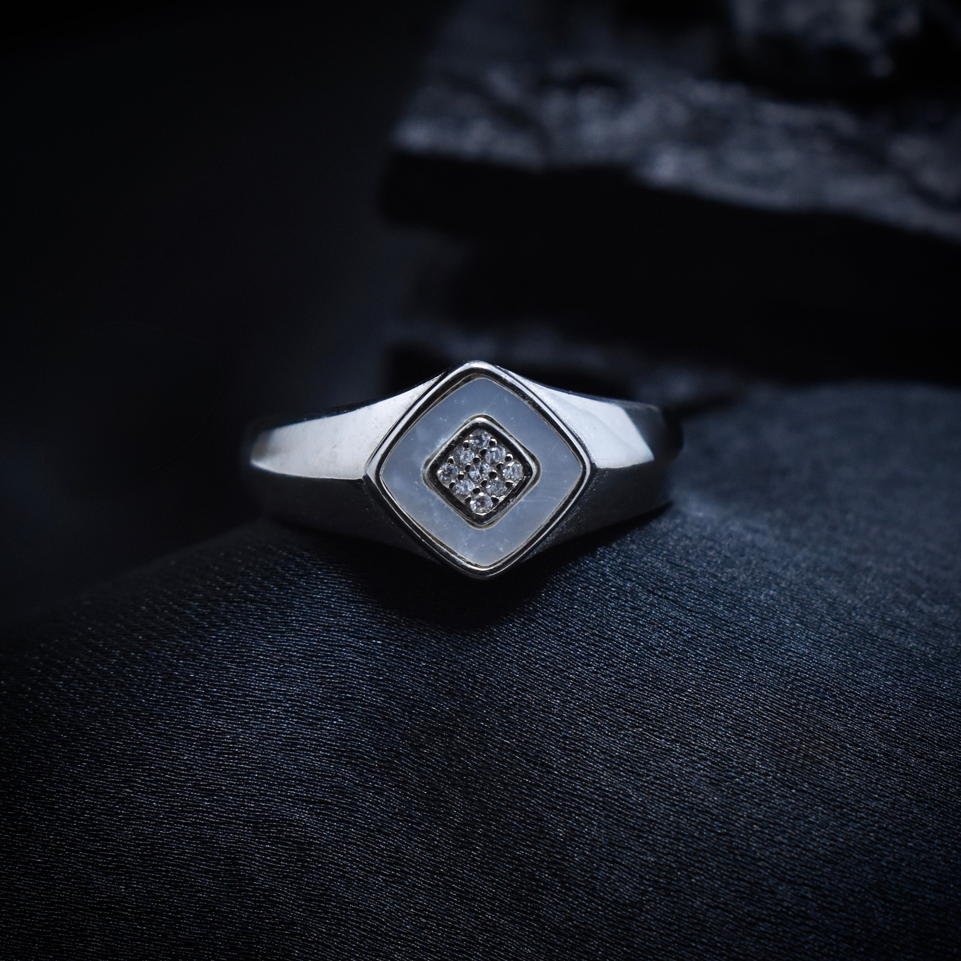 Silver Polished Square Dome Ring