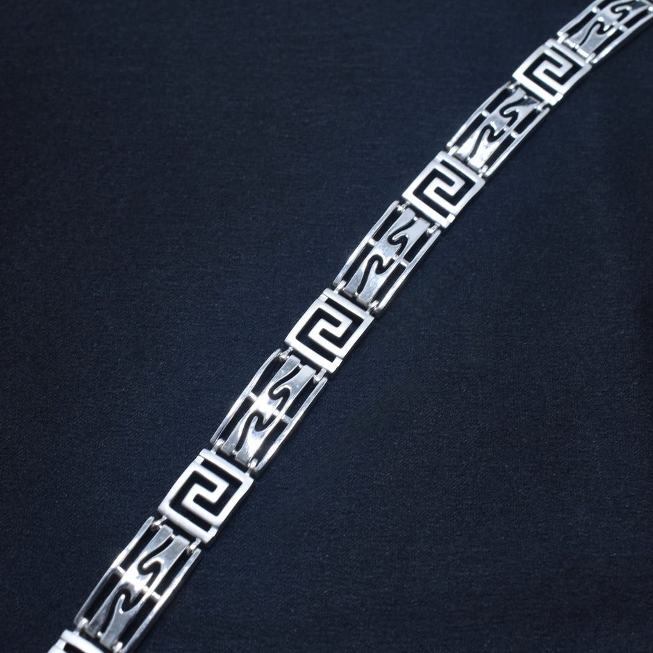 Maze Link Silver Bracelet