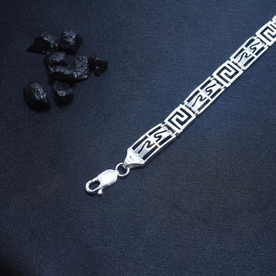 Maze Link Silver Bracelet