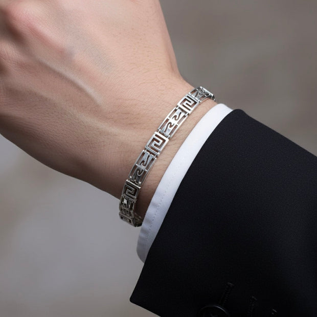 Maze Link Silver Bracelet