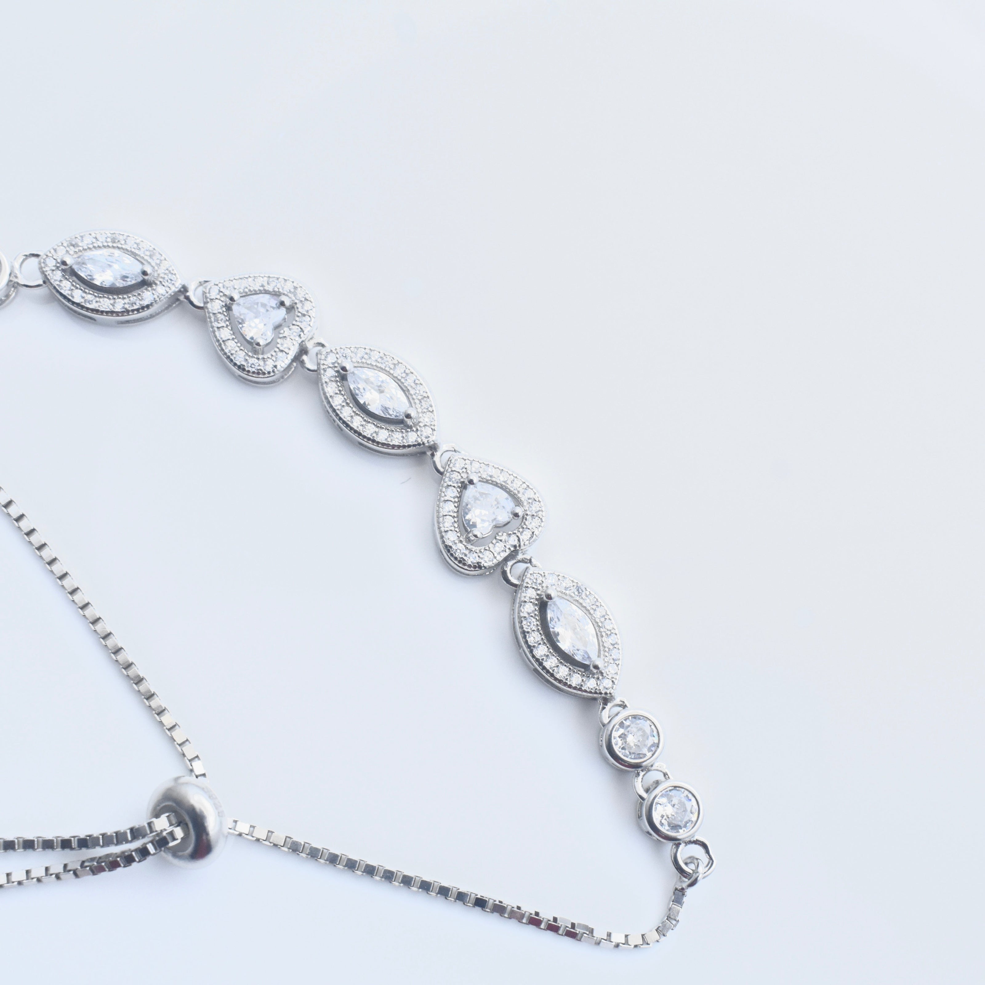 Diamond Curve Silver Bracelet