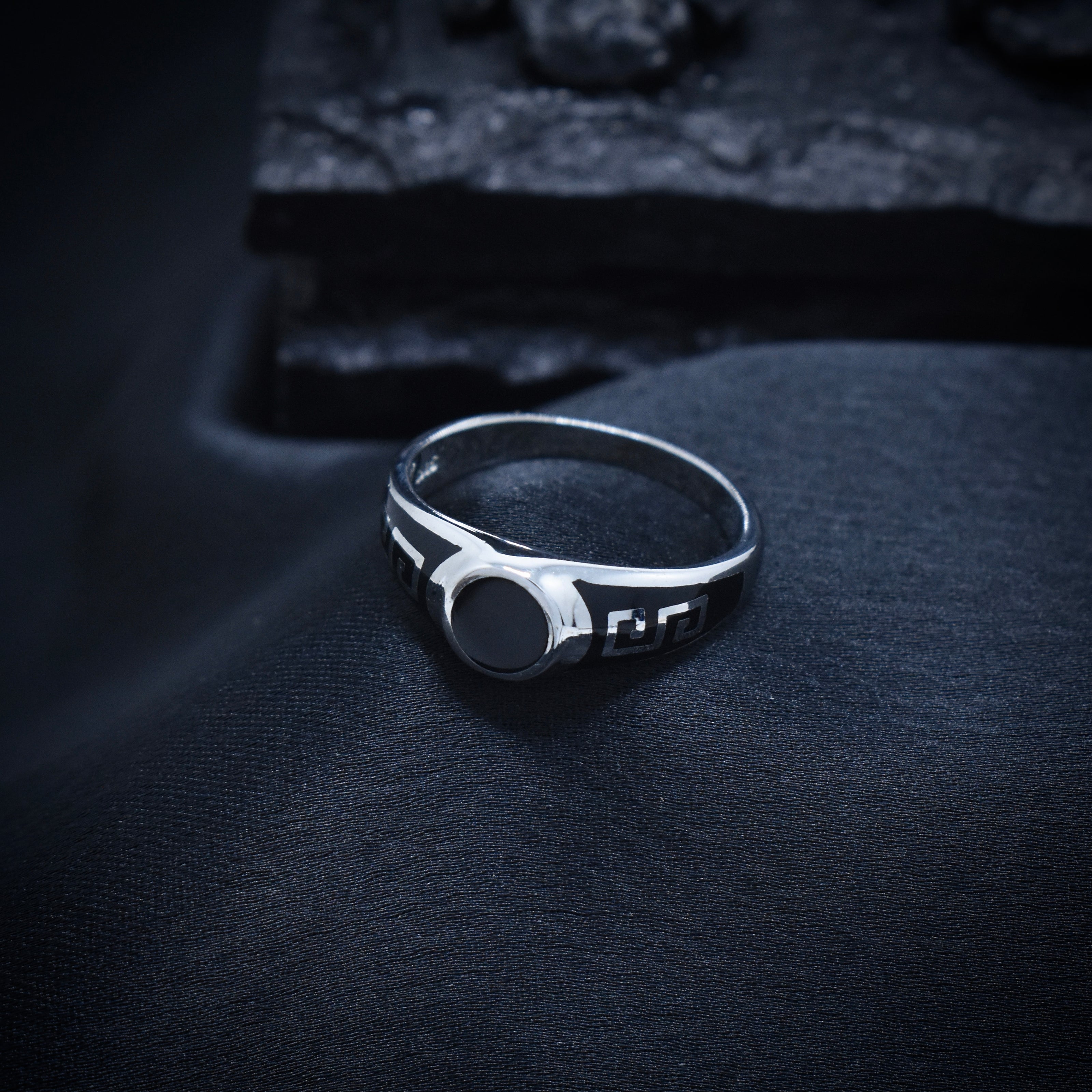 Circular Heritage Meander Enamel Ring