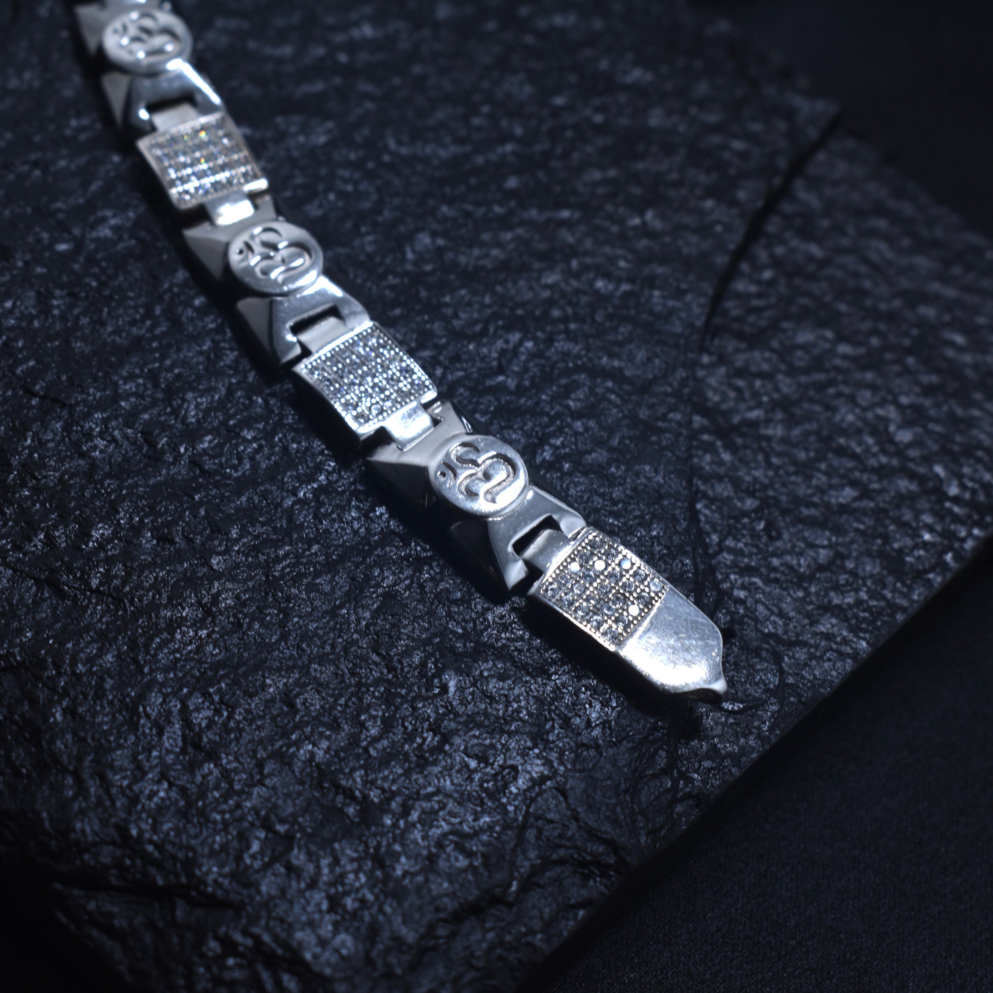 Om Motif Silver Bracelet