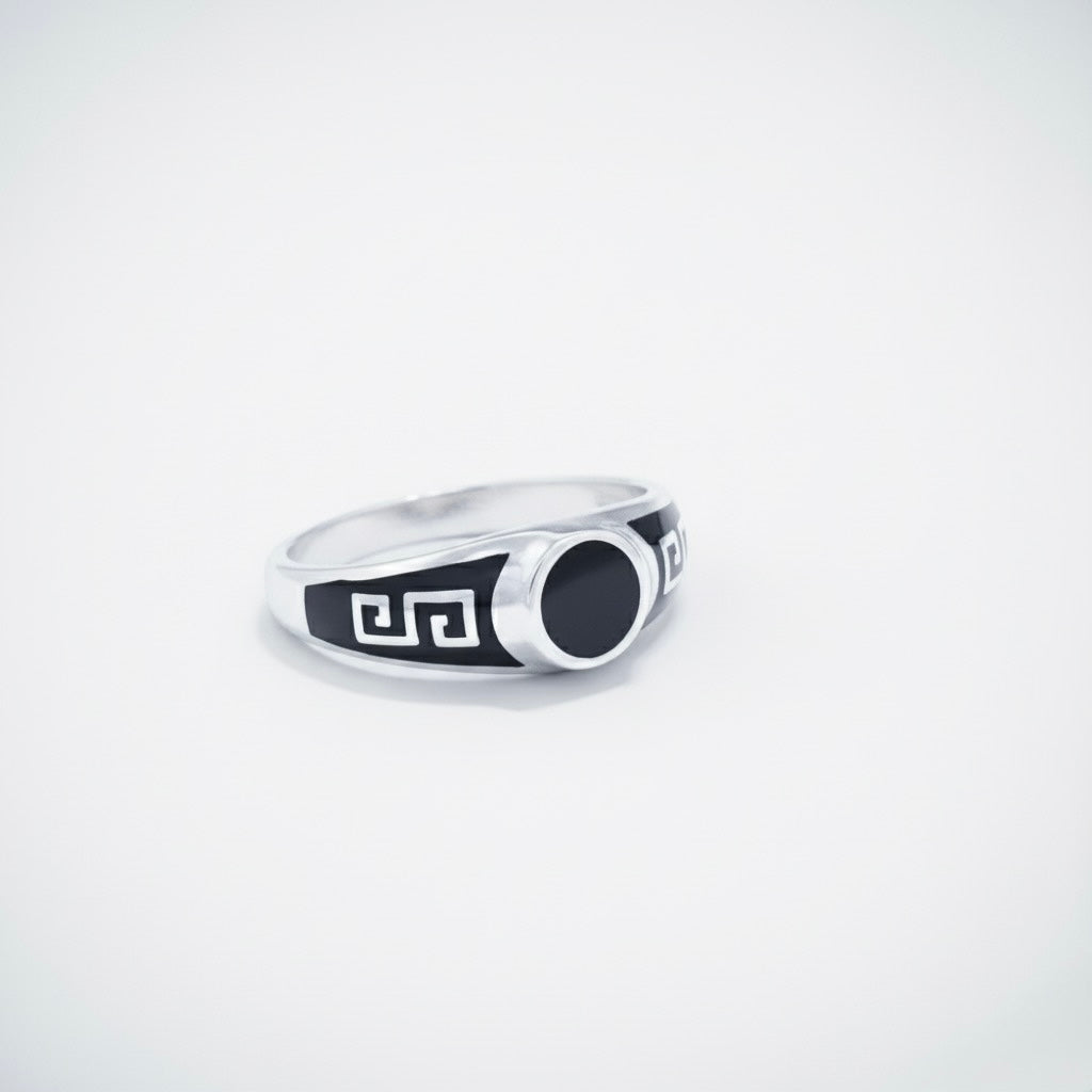 Circular Heritage Meander Enamel Ring