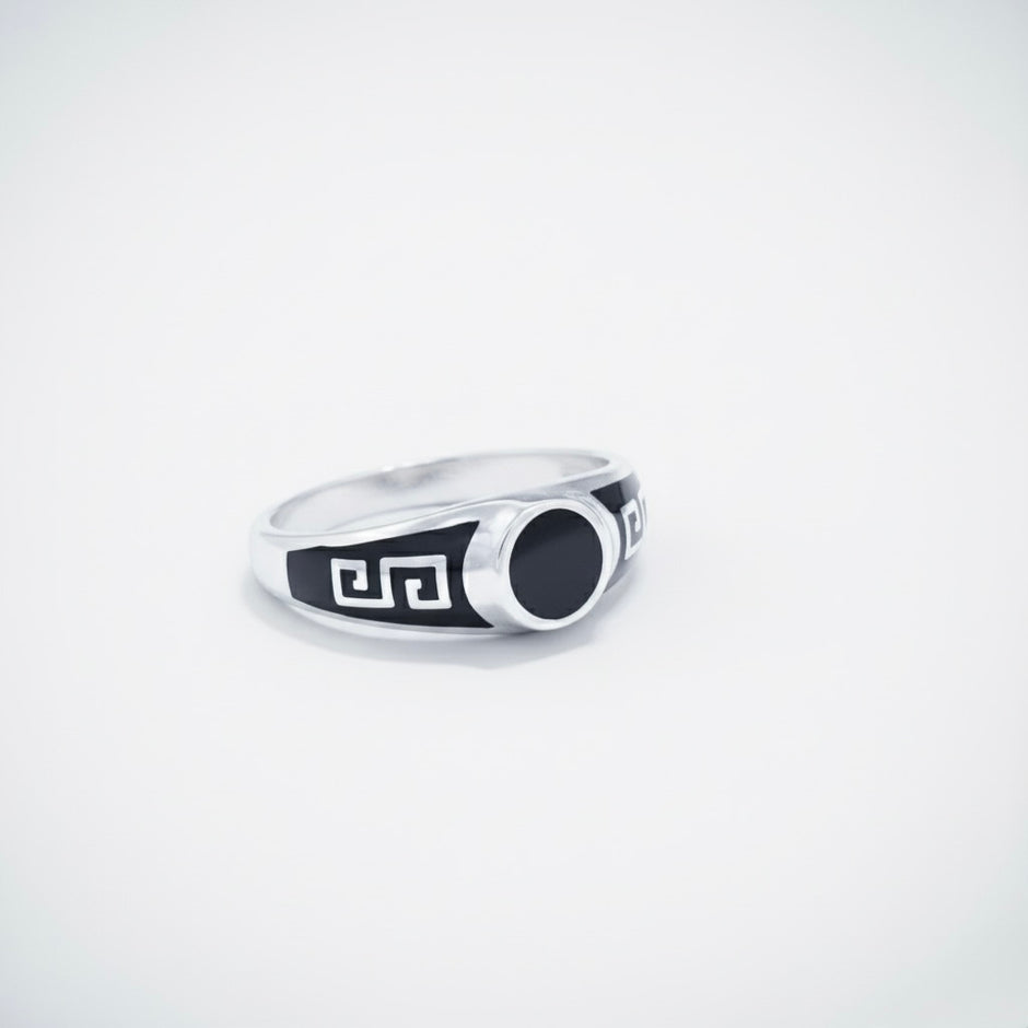 Circular Heritage Meander Enamel Ring