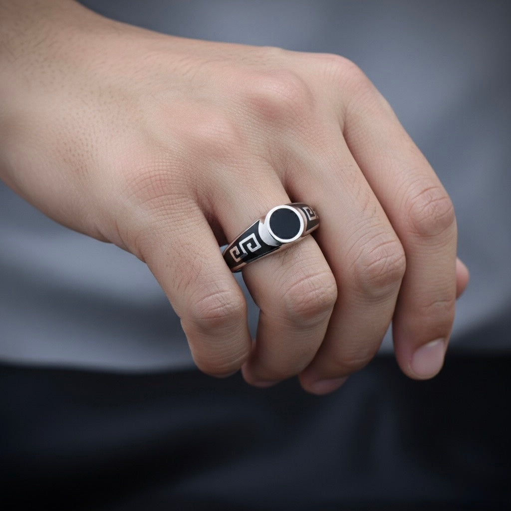 Circular Heritage Meander Enamel Ring