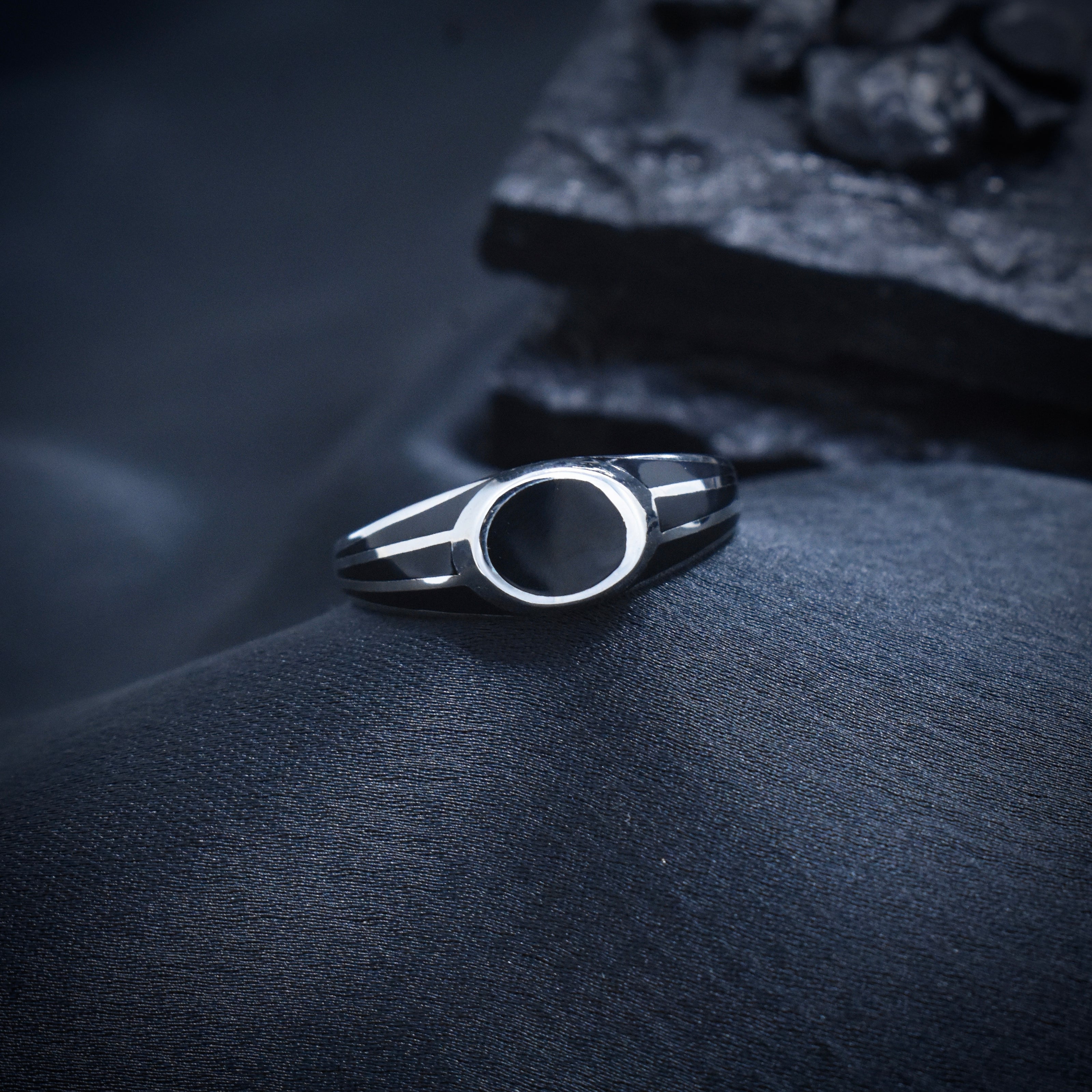 Triple Stripe Circular Enamel Ring