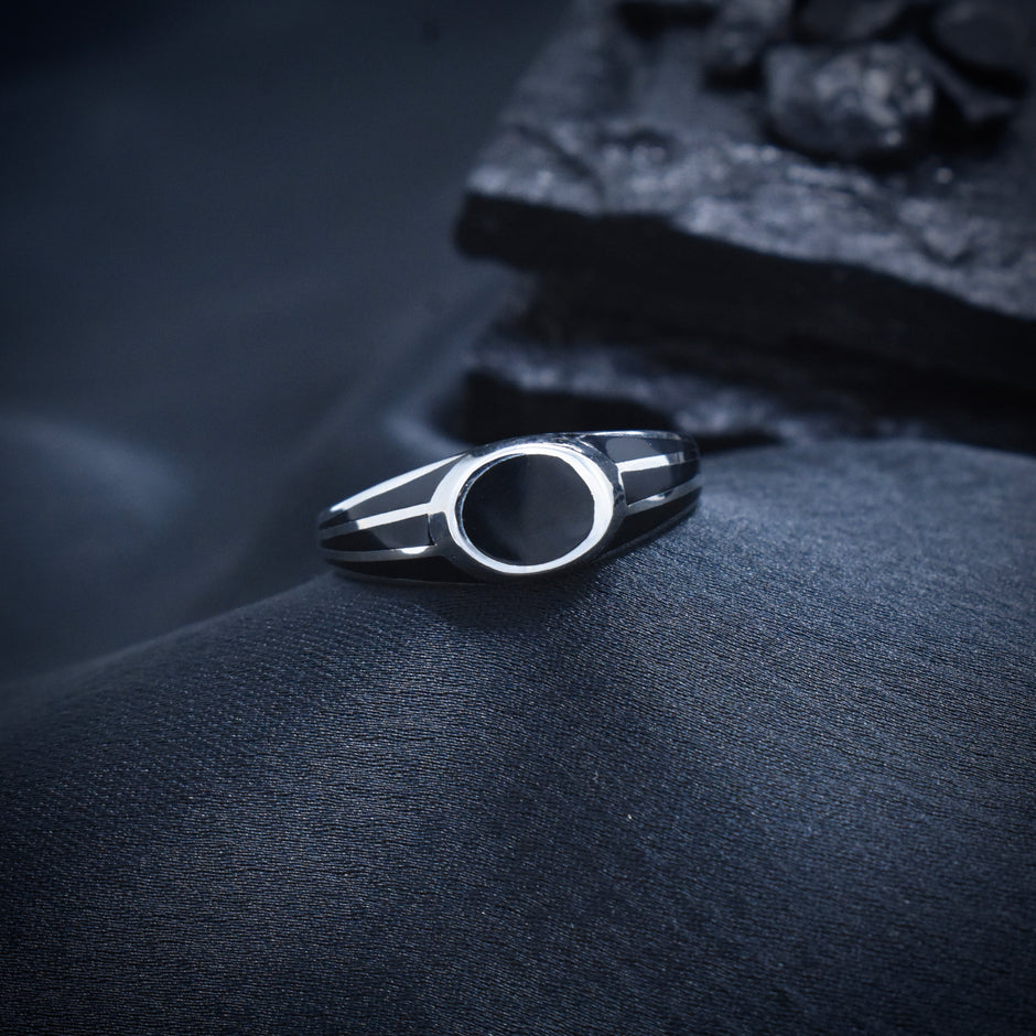 Triple Stripe Circular Enamel Ring
